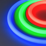 Светодиодная лента герметичная MOONLIGHT-TOP-F280-D25mm 24V RGB 360deg (14.4 W/m, IP65, 3535, 5m, wire x1) (Arlight, Вывод кабеля прямой)